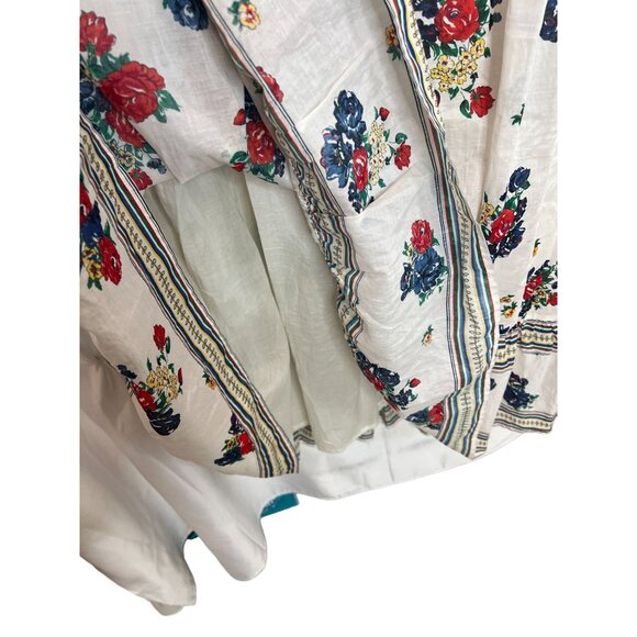 Tory Burch Ivory Tea Rose Floral Smocked Off Shoulder Midi Dress - Size S - Picture 7 of 10